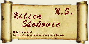 Milica Skoković vizit kartica